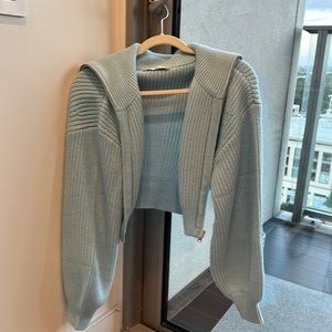 Knit light blue sweater